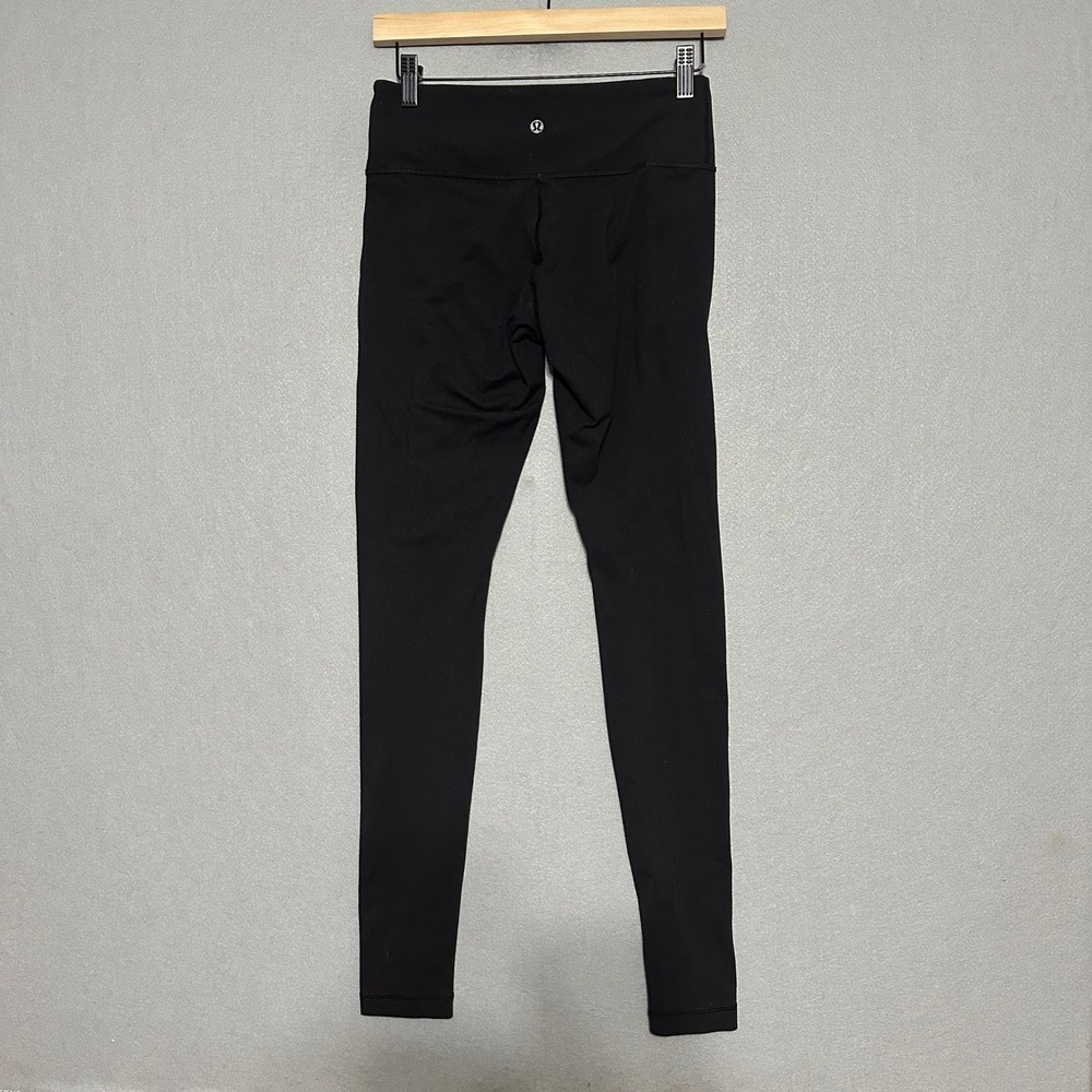 Lululemon Womens Black Athletic Leggings Size 6 High Rise Yoga Pants Tights